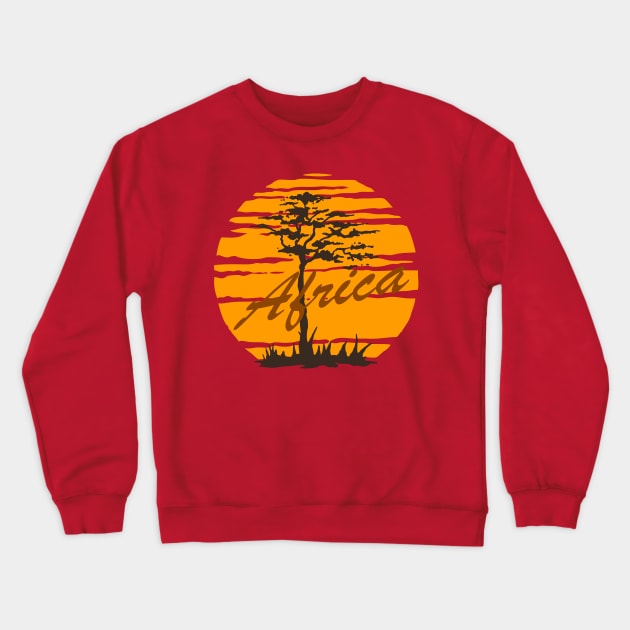 Africa Acacia Savanna Sunset Crewneck Sweatshirt by Hariolf´s Mega Store